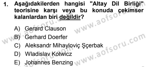 Orhun Türkçesi Dersi 2013 - 2014 Yılı (Final) Dönem Sonu Sınav Soruları 1. Soru