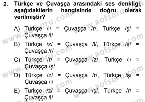 Orhun Türkçesi Dersi 2013 - 2014 Yılı (Final) Dönem Sonu Sınav Soruları 2. Soru