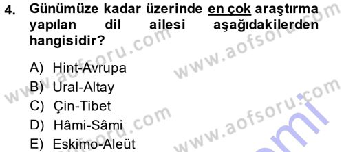 Orhun Türkçesi Dersi 2014 - 2015 Yılı (Vize) Ara Sınav Soruları 4. Soru