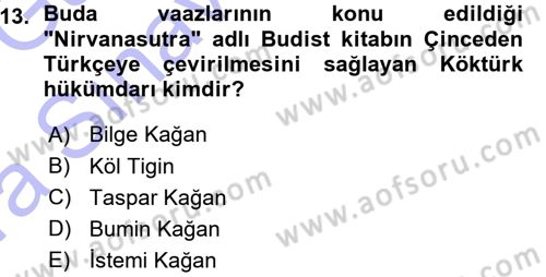 Orhun Türkçesi Dersi 2015 - 2016 Yılı (Vize) Ara Sınavı 13. Soru