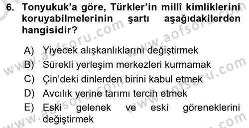 Orhun Türkçesi Dersi 2022 - 2023 Yılı Yaz Okulu Sınav Soruları 6. Soru