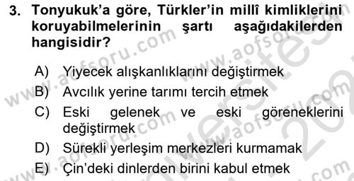 Orhun Türkçesi Dersi 2024 - 2025 Yılı (Final) Dönem Sonu Sınav Soruları 3. Soru