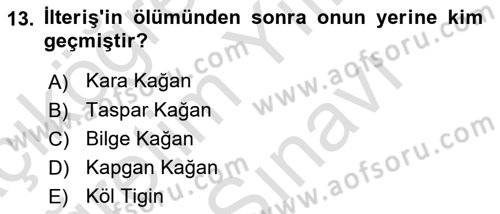 Orhun Türkçesi Dersi 2025 - 2026 Yılı (Vize) Ara Sınav Soruları 13. Soru