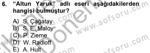 Uygur Türkçesi Dersi 2012 - 2013 Yılı (Vize) Ara Sınav Soruları 6. Soru