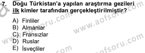 Uygur Türkçesi Dersi 2012 - 2013 Yılı (Vize) Ara Sınav Soruları 7. Soru