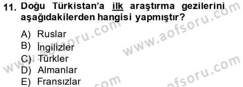 Uygur Türkçesi Dersi 2013 - 2014 Yılı (Vize) Ara Sınav Soruları 11. Soru