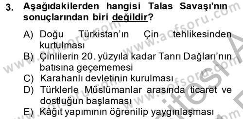 Uygur Türkçesi Dersi 2013 - 2014 Yılı (Vize) Ara Sınav Soruları 3. Soru