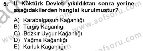 Uygur Türkçesi Dersi 2013 - 2014 Yılı (Vize) Ara Sınav Soruları 5. Soru
