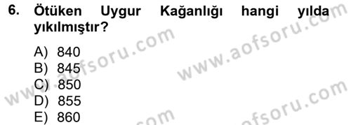 Uygur Türkçesi Dersi 2013 - 2014 Yılı (Vize) Ara Sınav Soruları 6. Soru