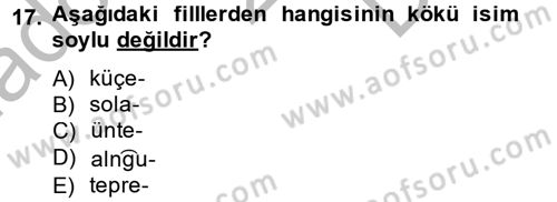 Uygur Türkçesi Dersi 2013 - 2014 Yılı (Final) Dönem Sonu Sınav Soruları 17. Soru
