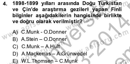 Uygur Türkçesi Dersi 2013 - 2014 Yılı (Final) Dönem Sonu Sınav Soruları 4. Soru