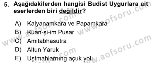 Uygur Türkçesi Dersi 2016 - 2017 Yılı (Final) Dönem Sonu Sınav Soruları 5. Soru