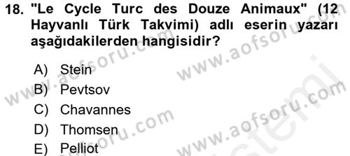 Uygur Türkçesi Dersi 2017 - 2018 Yılı (Final) Dönem Sonu Sınav Soruları 18. Soru