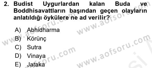 Uygur Türkçesi Dersi 2017 - 2018 Yılı (Final) Dönem Sonu Sınav Soruları 2. Soru