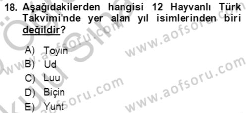 Uygur Türkçesi Dersi 2018 - 2019 Yılı Yaz Okulu Sınav Soruları 18. Soru