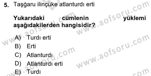 Uygur Türkçesi Dersi 2024 - 2025 Yılı (Final) Dönem Sonu Sınav Soruları 5. Soru