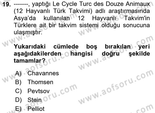 Uygur Türkçesi Dersi 2024 - 2025 Yılı Yaz Okulu Sınav Soruları 19. Soru