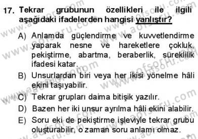 Türkçe Cümle Bilgisi 1 Dersi Ara Sınavı Deneme Sınav Soruları 17. Soru