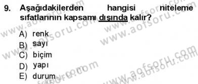 Türkçe Cümle Bilgisi 1 Dersi Ara Sınavı Deneme Sınav Soruları 9. Soru