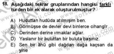 Türkçe Cümle Bilgisi 1 Dersi Ara Sınavı Deneme Sınav Soruları 18. Soru