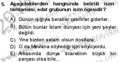 Türkçe Cümle Bilgisi 1 Dersi Ara Sınavı Deneme Sınav Soruları 5. Soru