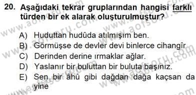 Türkçe Cümle Bilgisi 1 Dersi Ara Sınavı Deneme Sınav Soruları 20. Soru