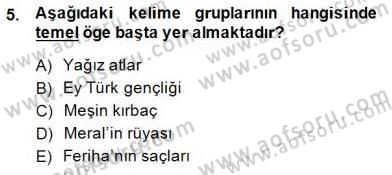 Türkçe Cümle Bilgisi 1 Dersi Ara Sınavı Deneme Sınav Soruları 5. Soru