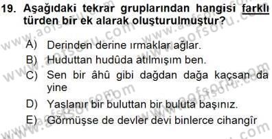 Türkçe Cümle Bilgisi 1 Dersi Ara Sınavı Deneme Sınav Soruları 19. Soru