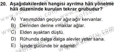 Türkçe Cümle Bilgisi 1 Dersi Ara Sınavı Deneme Sınav Soruları 20. Soru