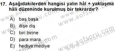 Türkçe Cümle Bilgisi 1 Dersi Ara Sınavı Deneme Sınav Soruları 17. Soru
