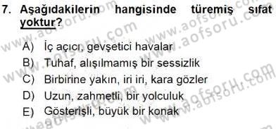 Türkçe Cümle Bilgisi 1 Dersi Ara Sınavı Deneme Sınav Soruları 7. Soru