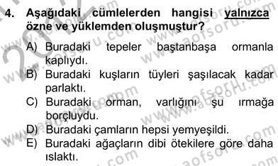Türkçe Cümle Bilgisi 2 Dersi 2012 - 2013 Yılı (Vize) Ara Sınav Soruları 4. Soru