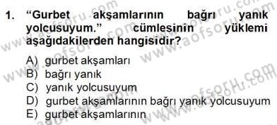 Türkçe Cümle Bilgisi 2 Dersi 2012 - 2013 Yılı (Final) Dönem Sonu Sınav Soruları 1. Soru