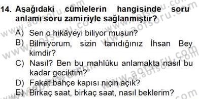 Türkçe Cümle Bilgisi 2 Dersi 2012 - 2013 Yılı (Final) Dönem Sonu Sınav Soruları 14. Soru