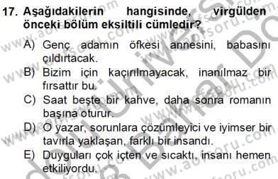 Türkçe Cümle Bilgisi 2 Dersi 2012 - 2013 Yılı (Final) Dönem Sonu Sınav Soruları 17. Soru