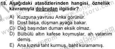 Türkçe Cümle Bilgisi 2 Dersi 2012 - 2013 Yılı (Final) Dönem Sonu Sınav Soruları 18. Soru