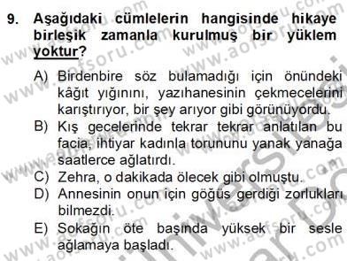 Türkçe Cümle Bilgisi 2 Dersi 2012 - 2013 Yılı (Final) Dönem Sonu Sınav Soruları 9. Soru