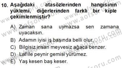 Türkçe Cümle Bilgisi 2 Dersi 2014 - 2015 Yılı (Final) Dönem Sonu Sınav Soruları 10. Soru