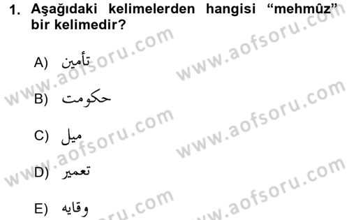Osmanlı Türkçesi Grameri 1 Dersi 2018 - 2019 Yılı 3 Ders Sınav Soruları 1. Soru