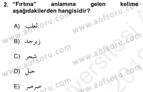 Osmanlı Türkçesi Grameri 1 Dersi 2018 - 2019 Yılı (Final) Dönem Sonu Sınav Soruları 2. Soru