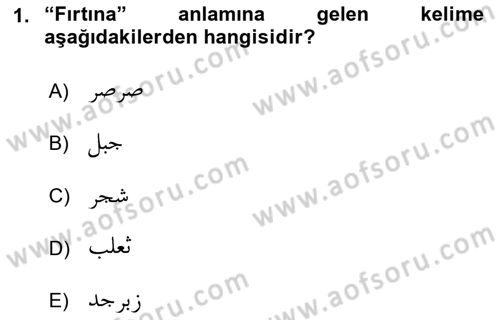 Osmanlı Türkçesi Grameri 1 Dersi 2021 - 2022 Yılı (Vize) Ara Sınav Soruları 1. Soru