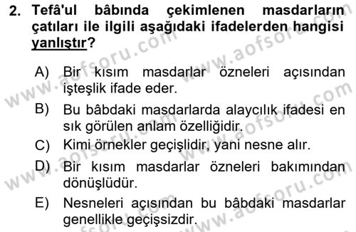 Osmanlı Türkçesi Grameri 1 Dersi 2025 - 2026 Yılı (Final) Dönem Sonu Sınav Soruları 2. Soru
