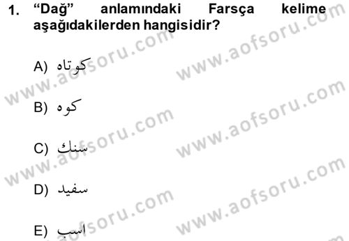 Osmanlı Türkçesi Grameri 2 Dersi 2013 - 2014 Yılı (Vize) Ara Sınav Soruları 1. Soru