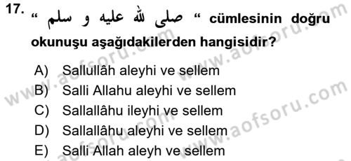 Osmanlı Türkçesi Grameri 2 Dersi 2018 - 2019 Yılı 3 Ders Sınav Soruları 17. Soru