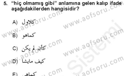 Osmanlı Türkçesi Grameri 2 Dersi 2018 - 2019 Yılı (Final) Dönem Sonu Sınav Soruları 5. Soru