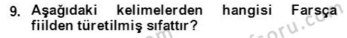 Osmanlı Türkçesi Grameri 2 Dersi 2021 - 2022 Yılı Yaz Okulu Sınav Soruları 9. Soru