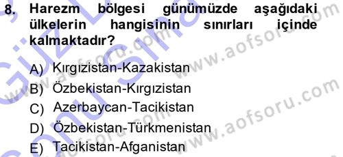 XI-XIII. Yüzyıllar Türk Dili Dersi 2013 - 2014 Yılı (Final) Dönem Sonu Sınav Soruları 8. Soru