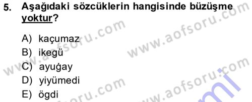 XI-XIII. Yüzyıllar Türk Dili Dersi Ara Sınavı Deneme Sınav Soruları 5. Soru