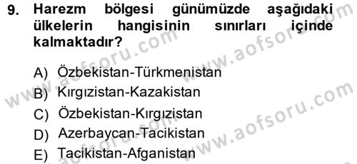 XI-XIII. Yüzyıllar Türk Dili Dersi 2014 - 2015 Yılı (Final) Dönem Sonu Sınav Soruları 9. Soru