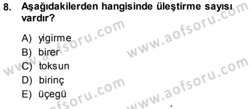 XI-XIII. Yüzyıllar Türk Dili Dersi 2014 - 2015 Yılı Tek Ders Sınav Soruları 8. Soru